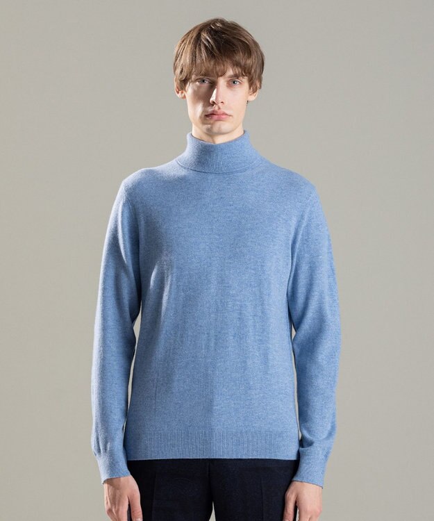 JOSEPH HOMME ピュアカシミヤ　タートルネックニット スカイブルー系
