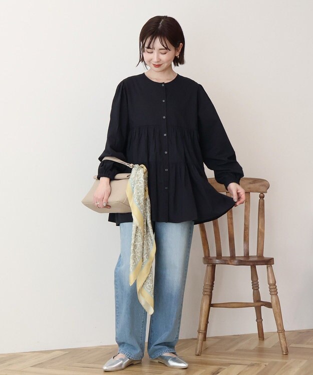 AMERICAN HOLIC 【先行予約】【WEB限定】ティアードギャザーブラウス Black