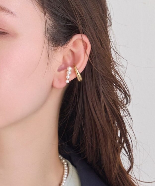 Phoebe 【限定セット】クラシカルパール×チェーン2連ネックレス×ドレッシングパールイヤーカフ ホワイト