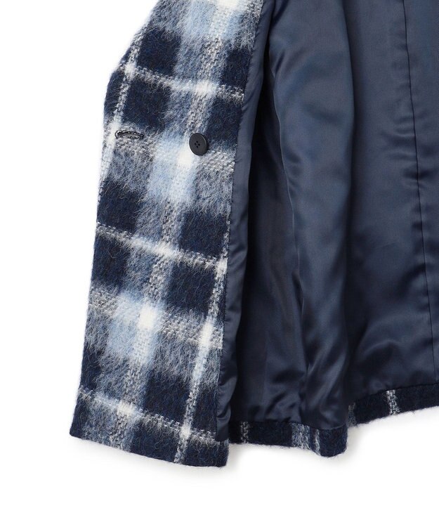 23区 【一部店舗限定】アルパカシャギーチェック コート ブルーチェック