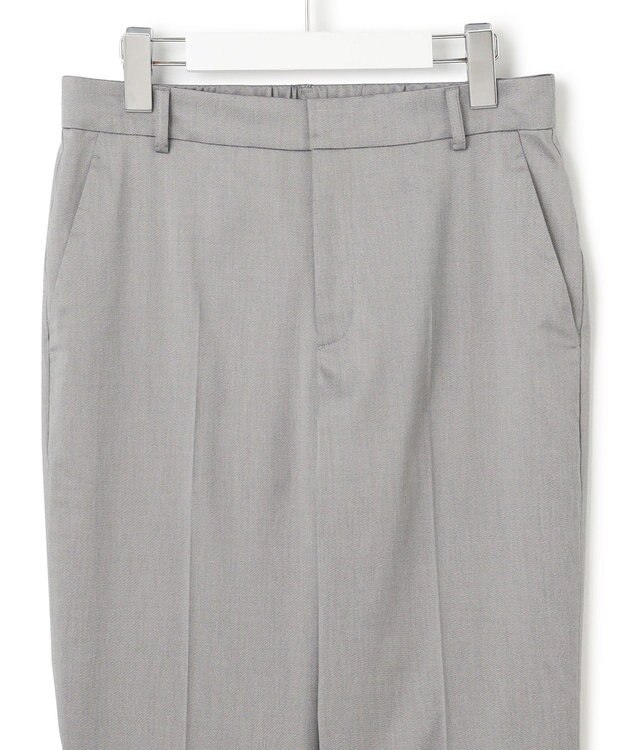 23区 【セットアップ対応/洗える】ストレッチシャンブレー テーパード パンツ ライトグレー系