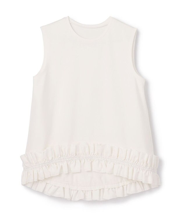 GRACE CONTINENTAL ヘムフリルカットトップ ホワイト