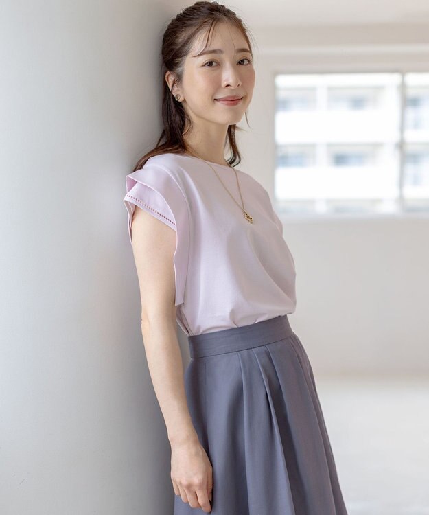 組曲 S ハシゴレースフレンチスリーブ カットソー ピンク系