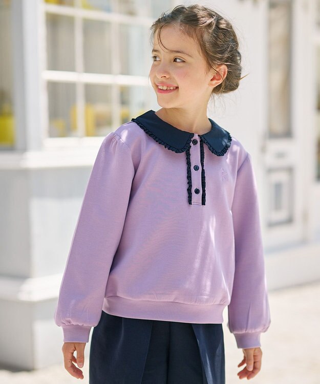 組曲 KIDS 【150-160㎝】ダンボールニット トレーナー ラベンダー系