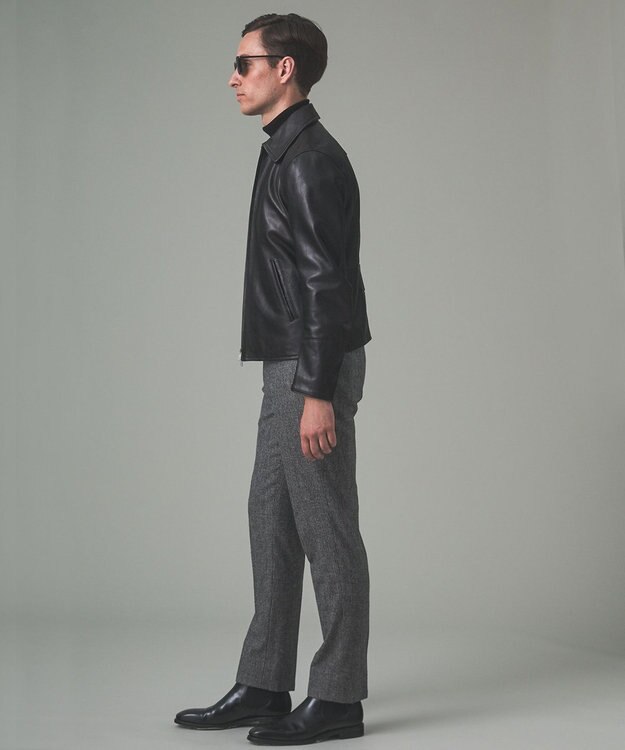 GOTAIRIKU 【24AW新作】シープレザー シングルカラーブルゾン ブラック系