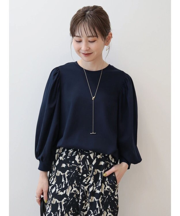 AMERICAN HOLIC ドルマンギャザー７分袖カットプルオーバー Ivory