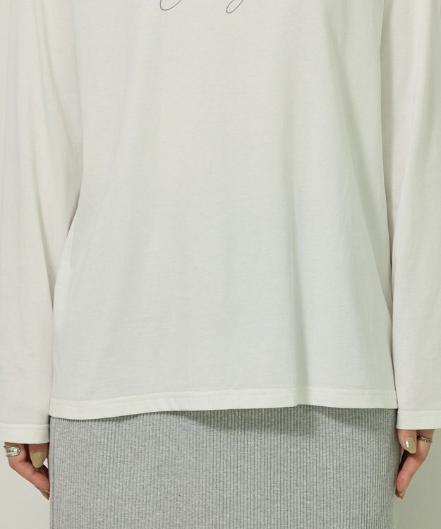 Green Parks キレイ目ロゴ長袖Ｔシャツ Off White