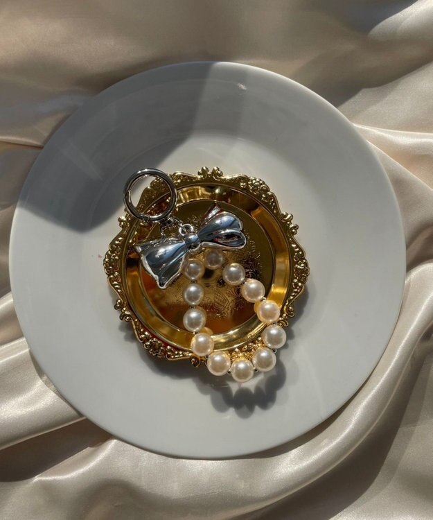 WEGO リボンフープキーホルダー シルバー