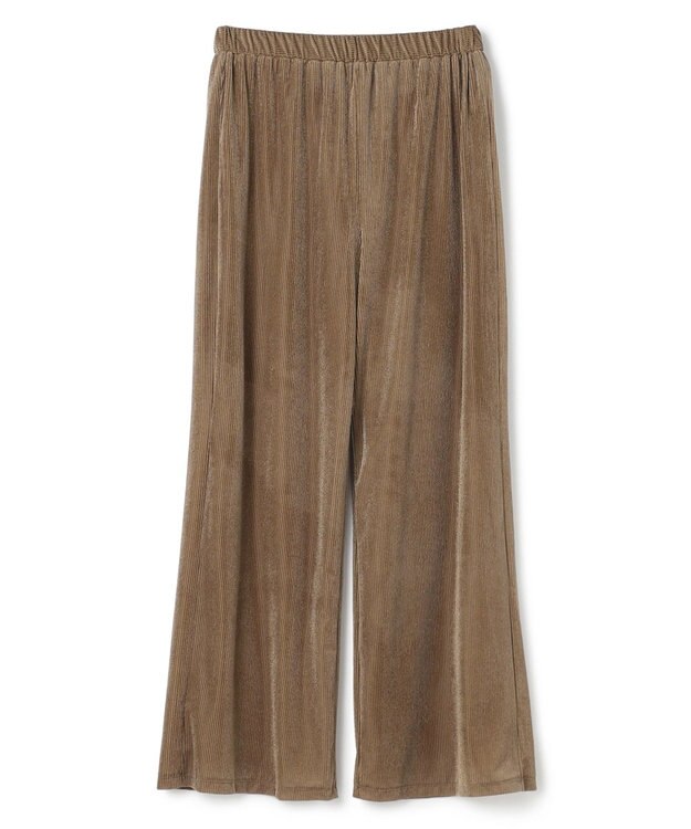 uncrave シアーベロアリブ ギャザーパンツ ブラウン