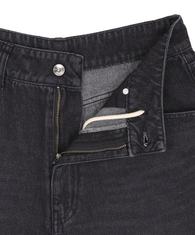 WEGO 【紐で調節可能】スーパーバギーデニムショーツ デニムブラック