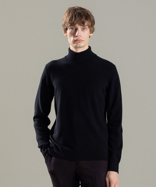 JOSEPH HOMME ピュアカシミヤ　タートルネックニット ブラック系