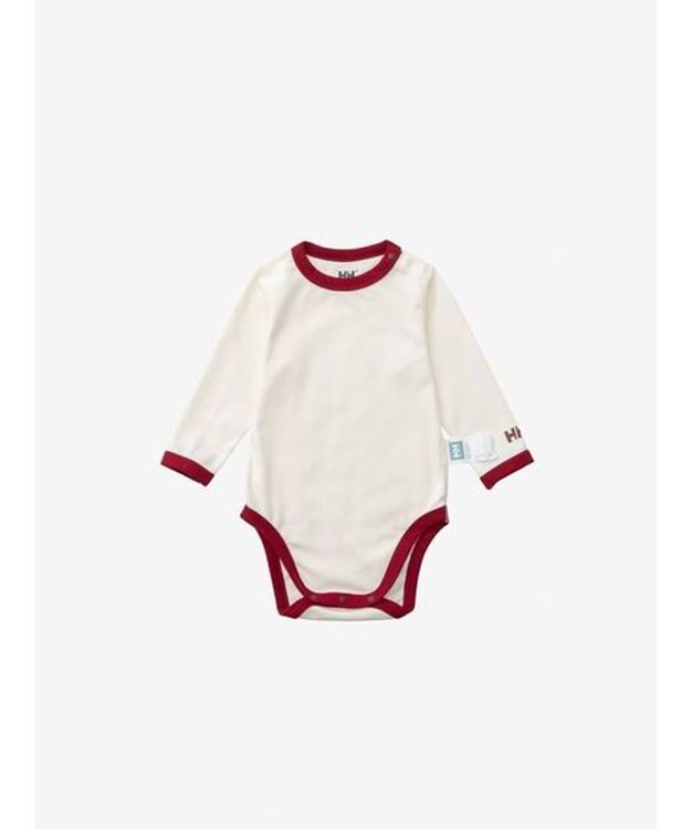 HELLY HANSEN 【べビー】マイファーストHH ロングスリーブマリンロンパースセット ブリックレッド