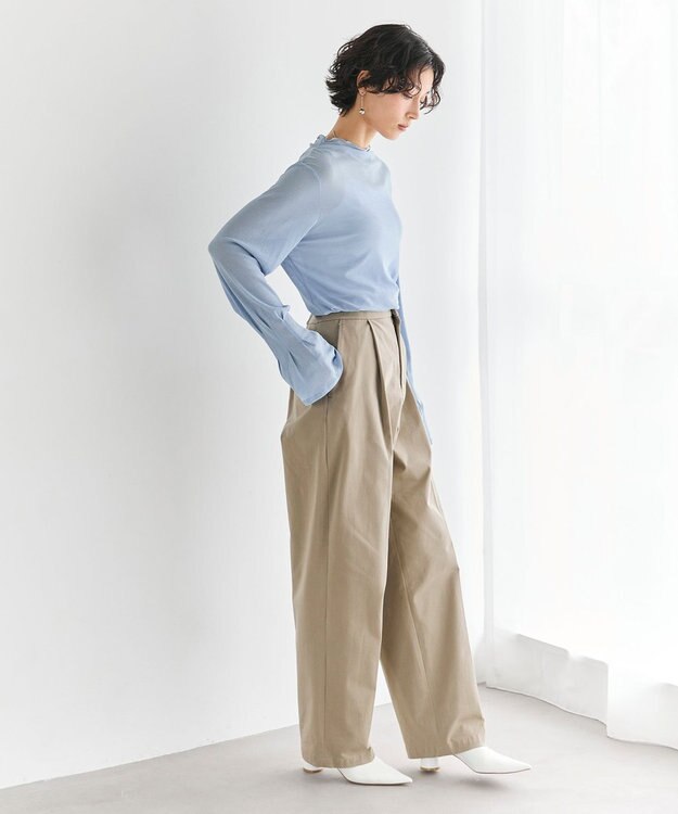 #Newans 素材が変わり新登場！ウエスト調整可ワイドチノパンツ カーキ系