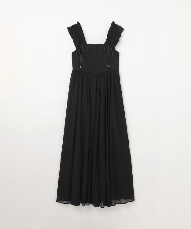 GRACE CONTINENTAL ドットジャガードノースリーブワンピース ブラック