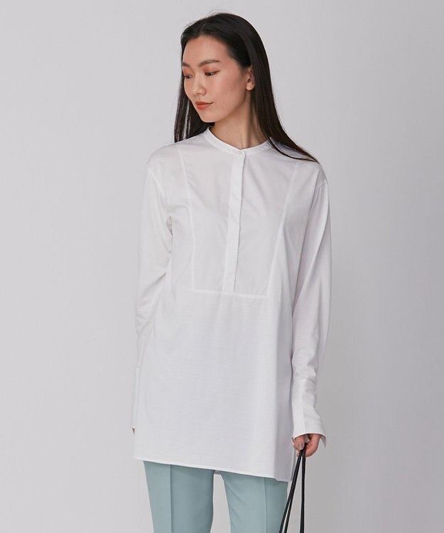 ICB 【UVケア・接触冷感・吸水速乾】コンビネーションジャージー チュニックカットソー オフホワイト系