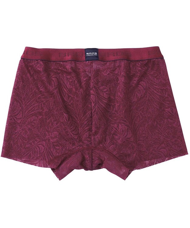 WACOAL MEN ボクサーパンツ【レースボクサー】フロント快適グラマラス 通気性 フリーなカッティング(裾部分) 前閉じ レース 下着 GT3341 /ブロス バイ ワコールメン レッド