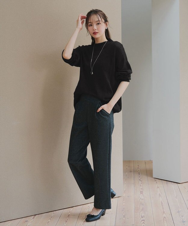 Tiaclasse 【洗える】シアープルオーバーニット ブラック