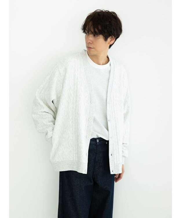 CRAFT STANDARD BOUTIQUE ケーブル柄カットカーディガン2 Oatmeal