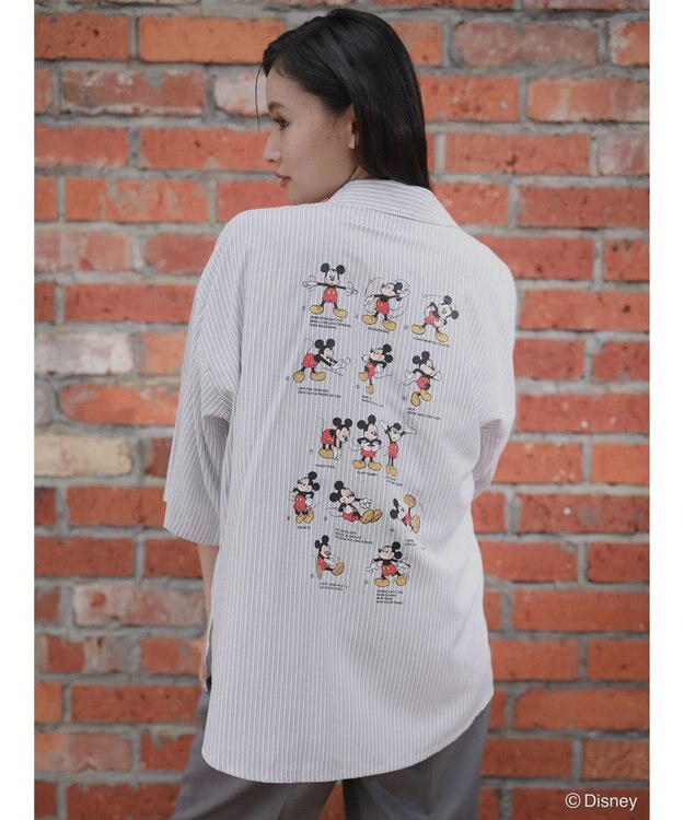 Green Parks ミッキーフレンド／体操プリント半袖シャツ Stripe