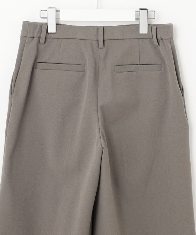 自由区 【裏起毛/撥水加工】TRギャバ ワイドクロップドパンツ カーキ系