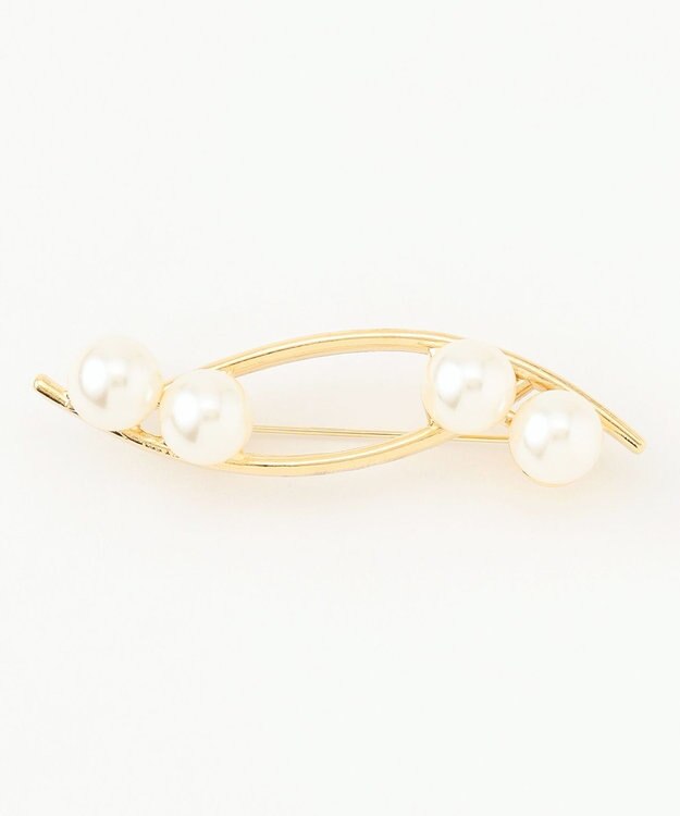 自由区 リーフパール ブローチ ゴールド