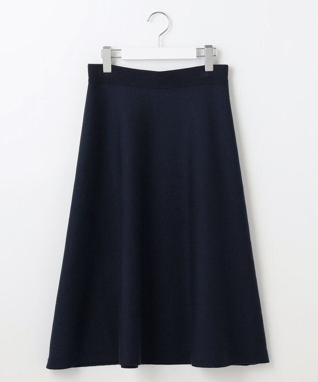 自由区 【WEB限定カラーあり・洗える】リバーシブルニット セットアップ(プルオーバー×フレアスカート) [WEB限定]ネイビー×ブルー