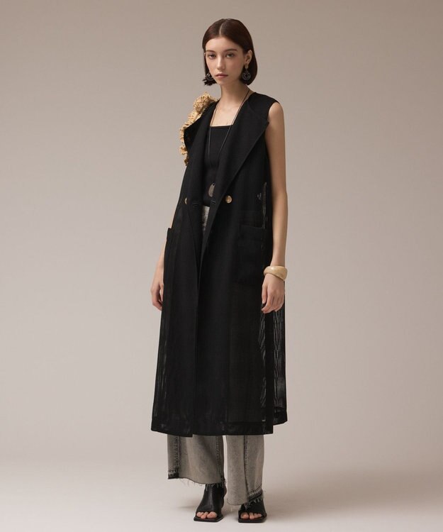 GRACE CONTINENTAL カラミロングジレ ブラック