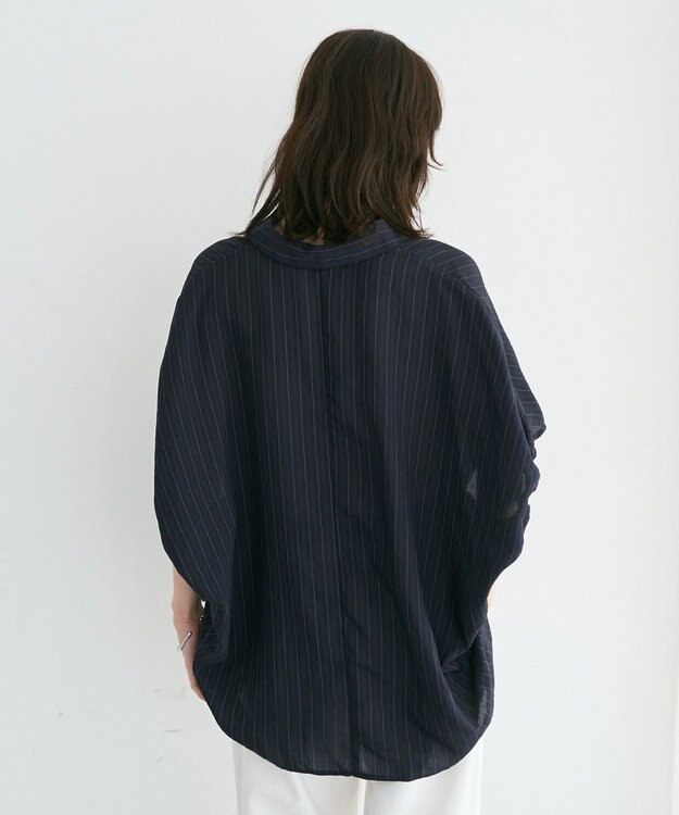 YECCA VECCA 【セットアップ可能】ストライプ柄シャツ Navy