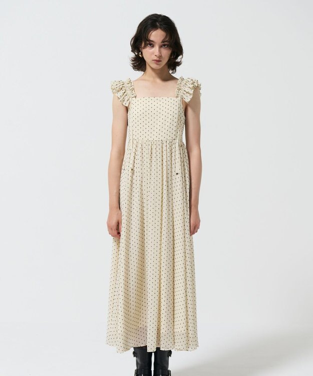 GRACE CONTINENTAL ドットジャガードノースリーブワンピース キナリ