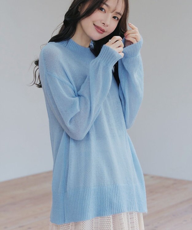 Tiaclasse 【洗える】シアープルオーバーニット サックス