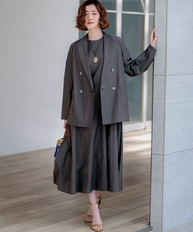 23区 S 【先行予約】MANTECOブライトワッシャー フレアワンピース スチールグレー系