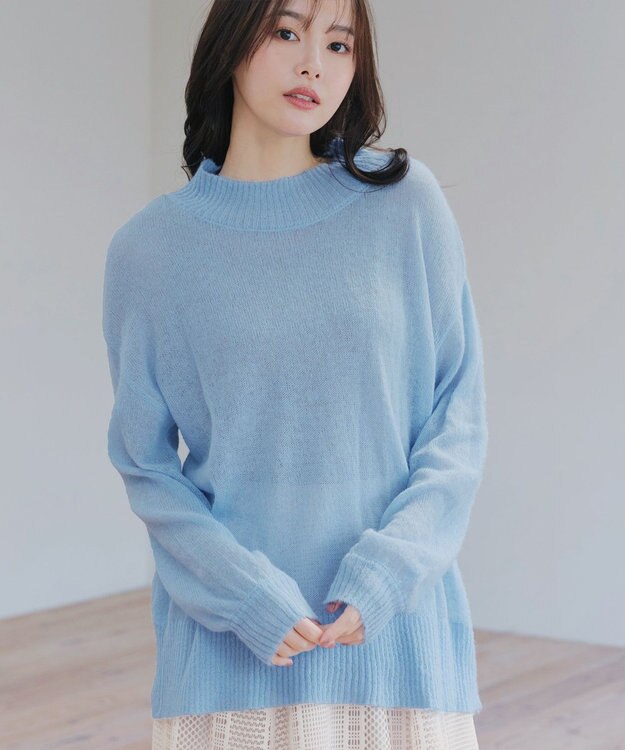 Tiaclasse 【洗える】シアープルオーバーニット サックス