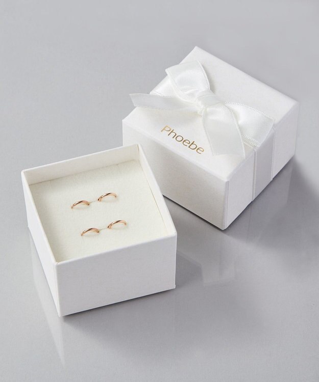 Phoebe 【金属アレルギー対応】ミニフープペアピアス  ローズゴールド/BOX付き ローズゴールド