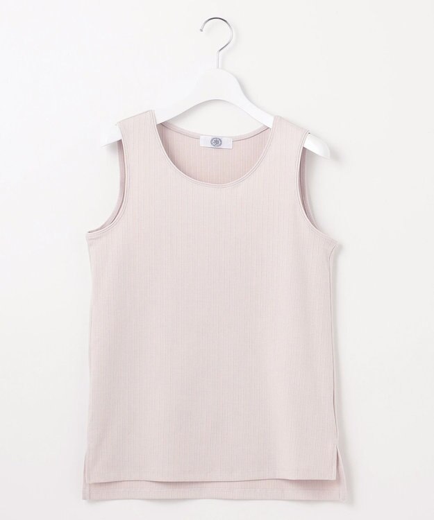 J.PRESS LADIES L ワイドリブジャージー ノースリーブ カットソー グレージュ系