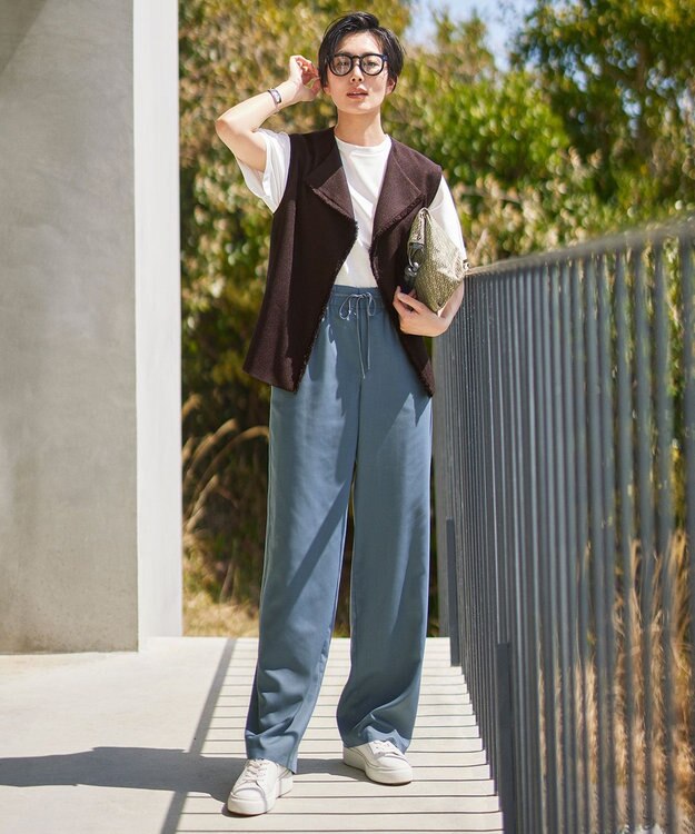 自由区 S 【洗える】ハイカウントクロップド丈 カットソー オフホワイト