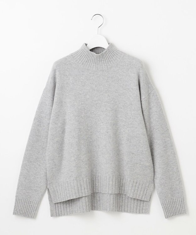 自由区 ウールカシミヤブレンドスパンコールハイネック ニット グレー