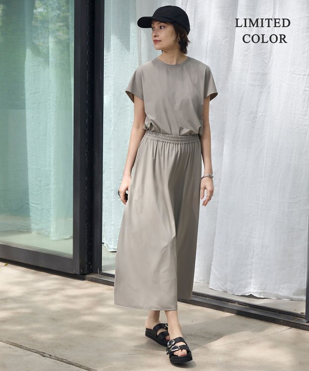 ICB 【WEB限定カラーあり・UVカット・接触冷感・速乾】マットスキューバ フレアスカート クリームブラウン系［WEB限定］