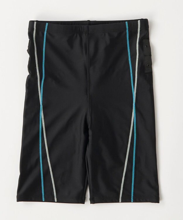 OP／FILA タンキニフルジップフィットネス水着 ブラック×ターコイズ