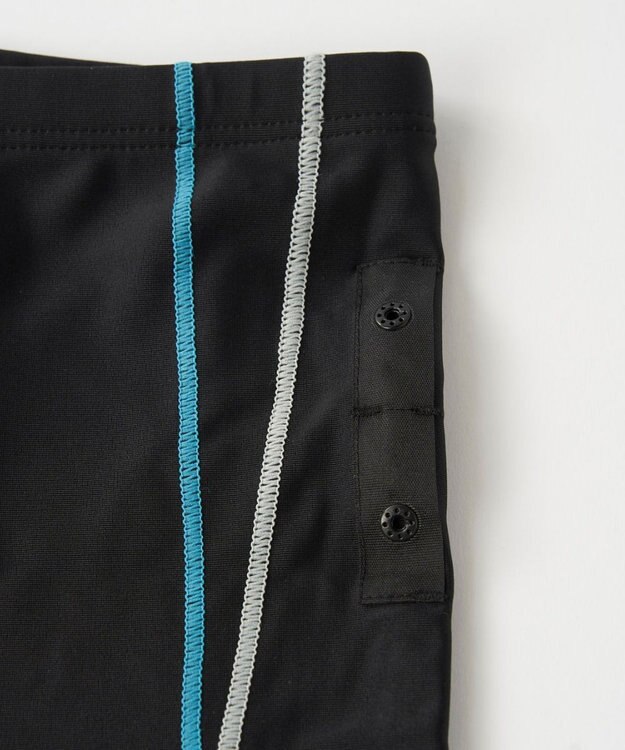 OP／FILA タンキニフルジップフィットネス水着 ブラック×ターコイズ