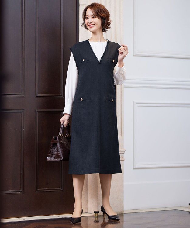 自由区 ラミーブッチャー ジャンパースカート ネイビー系