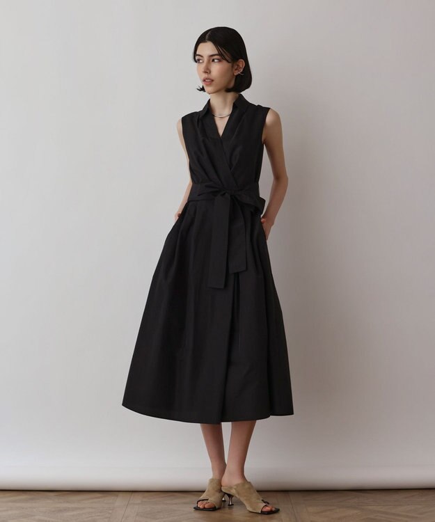 GRACE CONTINENTAL トリアセコットンワンピース ブラック