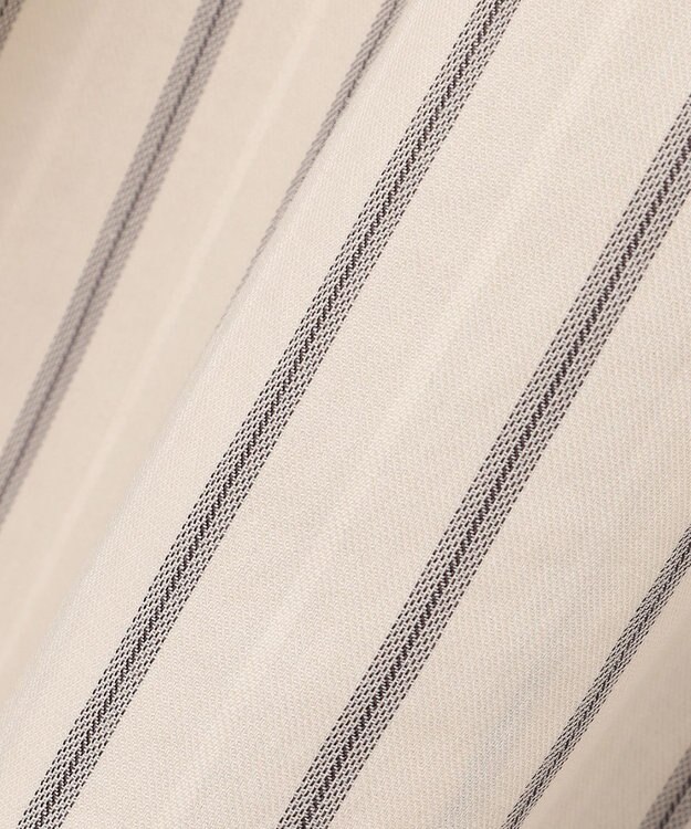 23区 【SLOW/洗える】コットンナイロンストライプ カフタン ワンピース アイボリーストライプ