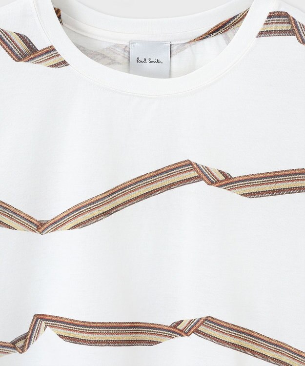Paul Smith Signature Stripe リボン 半袖Tシャツ オフホワイト