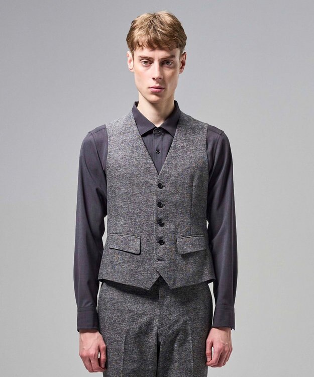 JOSEPH HOMME 新色【３ピース対応】クールドッツストレッチ　ジレ ＜新色＞グレー系
