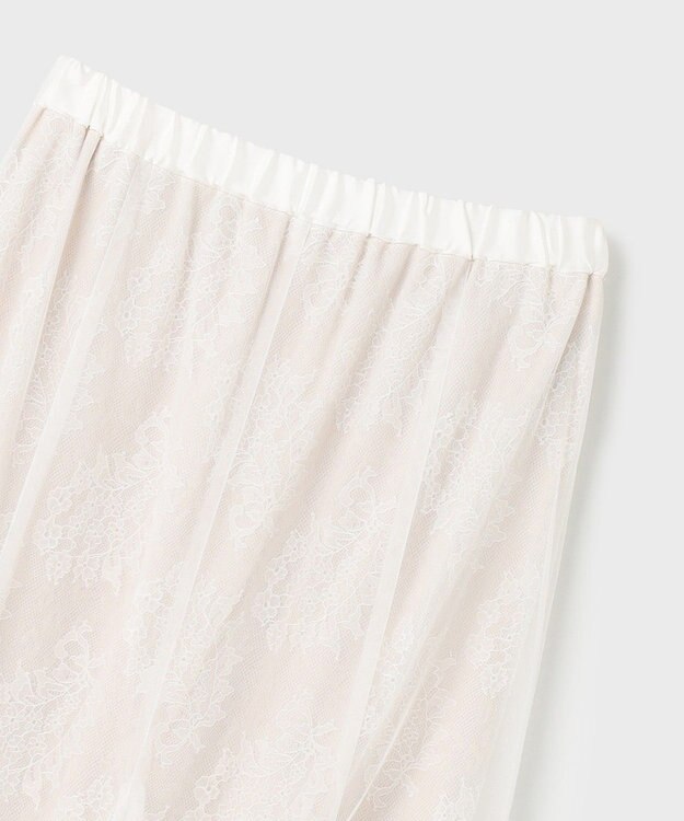GRACE CONTINENTAL レースレイヤードチュールスカート ホワイト