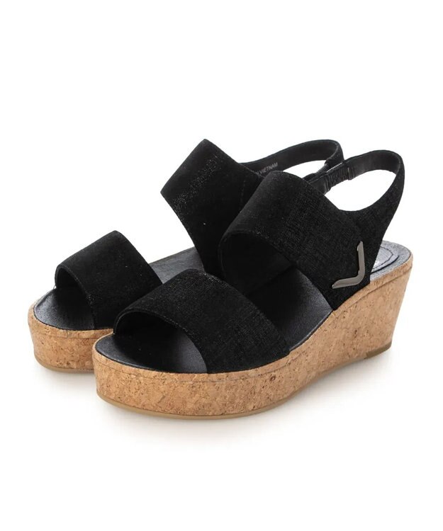 ing <ing>ワンポイントウエッジソールサンダル ブラック