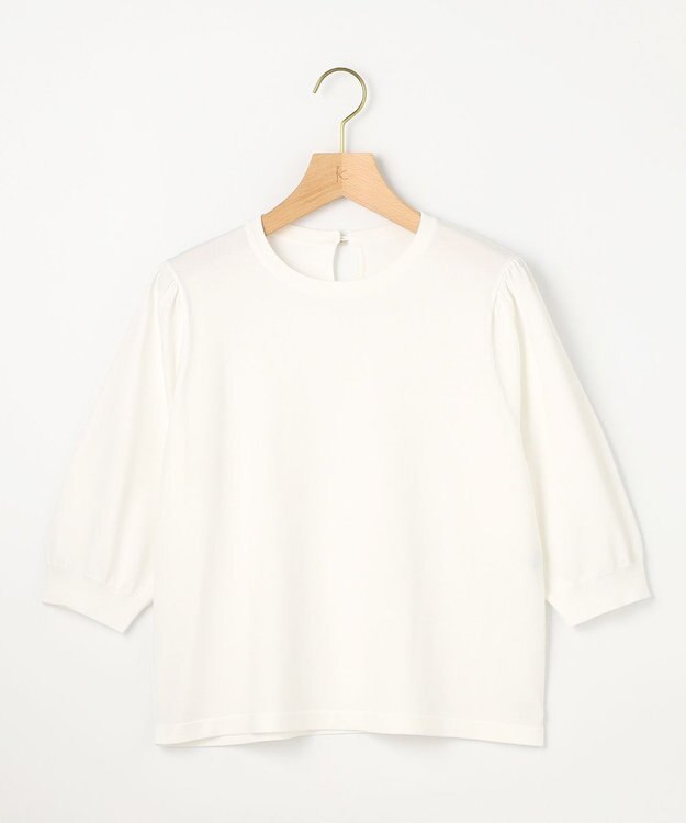 組曲 フラワーメタル ニットTシャツ パールホワイト