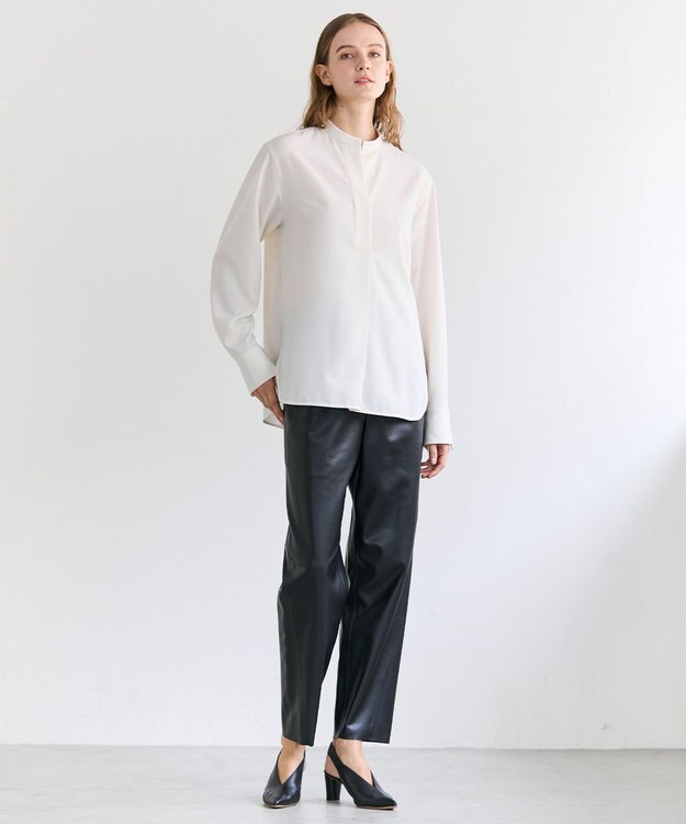 BEIGE， 【セットアップ対応】SPHENE / スタンドカラープルオーバーブラウス Ecru