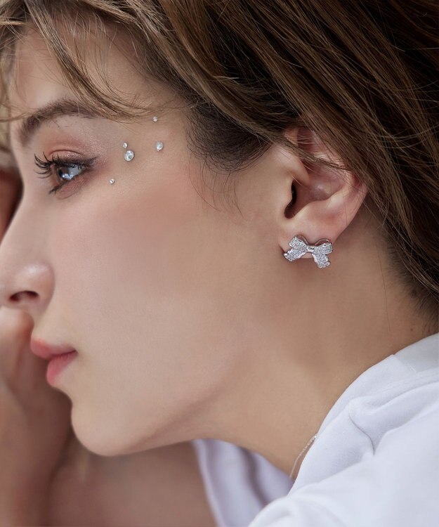 Tiaclasse   【金属アレルギー対応】リボンモチーフピアス シルバー