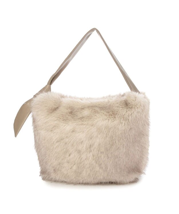 UNBILLION カシュカシュ cachecache / リボンワンハンドルエコファービッグバッグ アイボリー